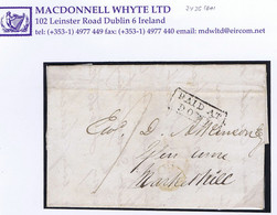 Ireland Down Uniform Penny Post 1841 Letter To Markethill Paid "1" Boxed PAID AT/DOWN, Cds DOWN JY 26 1841 - Préphilatélie