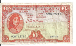 IRELANDE 10 SHILLINGS 1957 VG P 56 D - Ierland