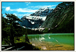 Canada Jasper National Park Mount Edith Cavell With Cavell Lake In Foreground - Jasper