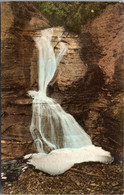 New York Letchworth State Park Wolf Creek Falls Handcolored Albertype - Other & Unclassified