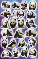 Pandabär Tiere Aufkleber / Panda Bear Sticker A4 1 Bogen 27 X 18 Cm ST295 - Scrapbooking