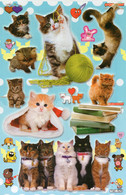 Katze Kitten Tiere Aufkleber / Cat Kitty Sticker A4 1 Bogen 27 X 18 Cm ST332 - Scrapbooking