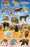 Safari Zoo Tiergarten Tiere Aufkleber / Animal Sticker A4 1 Bogen 27 X 18 Cm ST183 - Scrapbooking