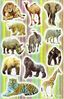 Safari Zoo Tiergarten Tiere Aufkleber / Animal Sticker A4 1 Bogen 27 X 18 Cm ST258 - Scrapbooking