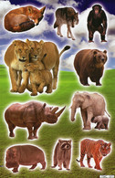 Safari Zoo Tiergarten Tiere Aufkleber / Animal Sticker A4 1 Bogen 27 X 18 Cm ST429 - Scrapbooking