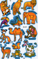 Safari Zoo Tiergarten Tiere Aufkleber / Animal Sticker A4 1 Bogen 27 X 18 Cm ST460 - Scrapbooking