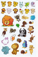 Safari Zoo Tiergarten Tiere Aufkleber / Animal Sticker A4 1 Bogen 27 X 18 Cm ST248 - Scrapbooking