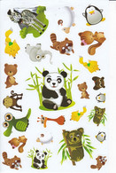 Safari Zoo Tiergarten Tiere Aufkleber / Animal Sticker A4 1 Bogen 27 X 18 Cm ST249 - Scrapbooking