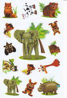 Safari Zoo Tiergarten Tiere Aufkleber / Animal Sticker A4 1 Bogen 27 X 18 Cm ST255 - Scrapbooking