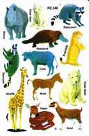 Safari Zoo Tiergarten Tiere Aufkleber / Animal Sticker A4 1 Bogen 27 X 18 Cm ST146 - Scrapbooking