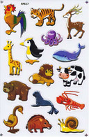 Safari Zoo Tiergarten Tiere Aufkleber / Animal Sticker A4 1 Bogen 27 X 18 Cm ST211 - Scrapbooking