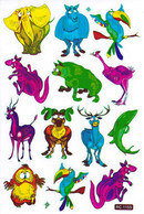 Safari Zoo Tiergarten Tiere Aufkleber / Animal Sticker A4 1 Bogen 27 X 18 Cm ST214 - Scrapbooking