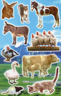 Farm Bauernhof Tiere Aufkleber / Animal Sticker A4 1 Bogen 27 X 18 Cm ST492 - Scrapbooking
