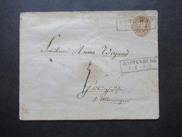 AD Preußen Um 1861 Ganzsachen Umschlag 3 Silbergroschen U 22 B Stempel Ra2 Rastenburg Rücks. Ank. Stempel - Postal  Stationery