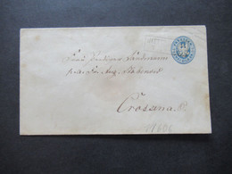 AD Preußen Um 1861 Ganzsachen Umschlag 2 Silbergroschen U 21 A A ?! Stempel Ra2 Mittenw... Nach Crossen - Enteros Postales