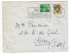 SENS Yonne Lettre Nouveau Et Ancien FRANCS 0,10F Moissonneuse 15F Alger Yv 1195 1231 Ob 16 5 1969 - Storia Postale