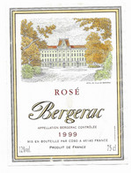 BERGERAC ROSE 1999 - ILLUSTRATION HOTEL DE VILLE DE BERGERAC DORGOGNE, DORURE, VOIR LE SCANNER - Bergerac