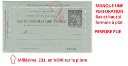 30c/50c Chapalin Carte Lettre Yv 2768 Taxe Réduite 30c/50c Manque Une Perforation En Haut Et Bas Millésime 231 Dans Pli - Pneumatic Post