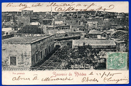 1403.GREECE, DODECANESE, FRANCE, LEVANT. 1905 REAL PHOTO POSTCARD FROM RHODES TO BELGIUM - Dodécanèse