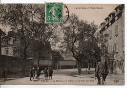 Carte Postale Ancienne Rodez - La Banque De France Et Le Tour De Ville - Rodez