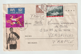 CHINE - COURRIER De1966 Avec 3 Timbres (stamp) De 1965 + Femme Soldat En Armes (Fusil) Imprimé Sur L'enveloppe - Superbe - Storia Postale