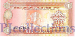 TURKMENISTAN 1 MANAT 1993 PICK 1 UNC - Turkmenistán