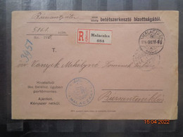 ČESKOSLOVENSKO  -  MALACKY - MALACZKA   DO   BÚROSZENTMIKLÓS - BORSKÝ SV. MYKULÁŠ - ...-1918 Prephilately