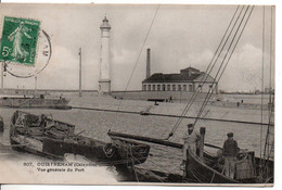Carte Postale Ancienne Ouistreham - Vue Générale Du Port - Phare - Ouistreham