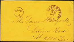 1861. CHARLESTON S.C. NOV 29 1861. With Matching PAID 5 Handstamp In Circle. Adressed To Mrs. Louis Maniga... - JF124230 - 1861-65 Etats Confédérés