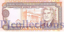 TURKMENISTAN 10 MANAT 1993 PICK 3 UNC - Turkmenistán