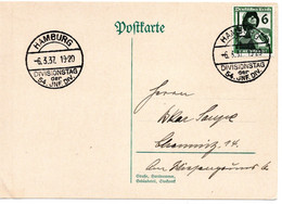 56900 - Deutsches Reich - 1937 - 6Pfg Luftschutz EF A Kte HAMBURG - DIVISIONSTAG DER 54.INF.DIV. -> Chemnitz - Lettres & Documents