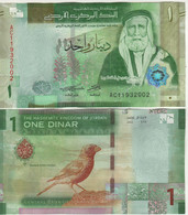 JORDAN New 1 Dinar  New Date 2022  P34L    (Sherif Hussein Ibn Ali At Front +  Rosefinch -bird At Back)  UNC - Jordanië