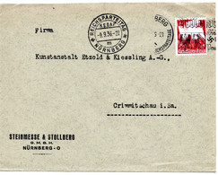 56921 - Deutsches Reich - 1936 - 12Pfg Parteitag EF A Bf REICHSPARTEITAG NUERNBERG -> Crimmitschau - Cartas & Documentos