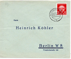 56924 - Deutsches Reich - 1939 - 12Pfg Berufswettkampf EF A Bf ALTENBURG -> Berlin - Lettres & Documents
