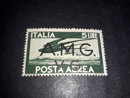 05AL23 OCCUPAZIONE STRANIERA 1945-47 VENEZIA GIULIA GOVERNO MILITARE ALLEATO POSTA AEREA LIRE 5 "X" - Andere & Zonder Classificatie