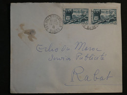 BN11 MAROC  BELLE LETTRE 1941 FES A RABAT +PAIRE DE TP+AFFRANCH. INTERESSANT+++ - Cartas & Documentos