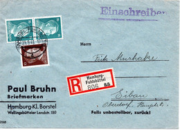 56929 - Deutsches Reich - 1943 - 2@16Pfg Hitler MiF A R-Bf HAMBURG -> EIBAU - Cartas & Documentos