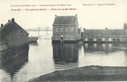 Moerzeke.   -    Zicht Van Op Den Molen.   -   Overstroomingen Van Maart 1906 - Hamme
