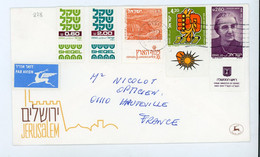 ISRAEL - N°Yt 776+779+785+790 SUR ENVELOPPE POUR LA FRANCE Obli. 1981 - Lettres & Documents