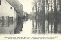 Calloo.   -   Ramp Der Overstroomingen Van 1906.  -   De Gasthuisstraat, Zicht Naar De Kerk.   -   1906  Naar  Mechelen - Beveren-Waas