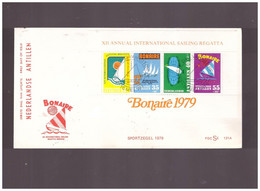 ANTILLE OLANDESI - 16 5 1979 BUSTA FDC XII INTERN SAILING REGATTA "BONAIRE 1979" Foglietto - Antilles