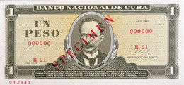 Cuba 1 Peso, P-102aS (1967) - UNC - SPECIMEN - Cuba