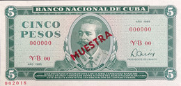 Cuba 5 Pesos, P-103cS (1985) - UNC - MUESTRA - Cuba