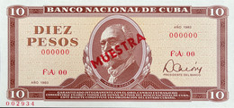 Cuba 10 Pesos, P-104cS (1983) - UNC - MUESTRA - Cuba