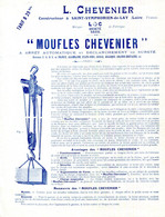 FACTURE.42.LOIRE.SAINT SYMPHORIEN DE LAY.FABRIQUE DE MOUFLES.L.CHEVENIER CONSTRUCTEUR. TARIF. - Non Classés