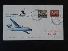 Lettre Premier Vol First Flight Cover Luxembourg Frankfurt Luxair 1962 - Cartas & Documentos