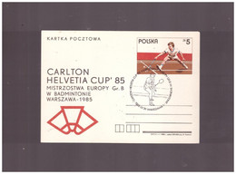 POLONIA  - 26 1 1985  Badminton CARLTON ELVETIA CUP'85 - Bádminton