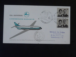 Lettre Premier Vol First Flight Cover Luxembourg Monastir Tunisie Luxair 1972 - Covers & Documents