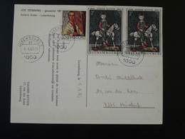 Paire Joseph Kutter Sur Carte Postale Galerie Kutter Luxembourg 1983 - Cartas & Documentos