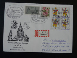 Lettre Recommandée Registered Cover Carnaval De Mainz Carnival Allemagne Germany 1988 - Carnaval